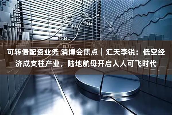可转债配资业务 消博会焦点｜汇天李锐：低空经济成支柱产业，陆地航母开启人人可飞时代
