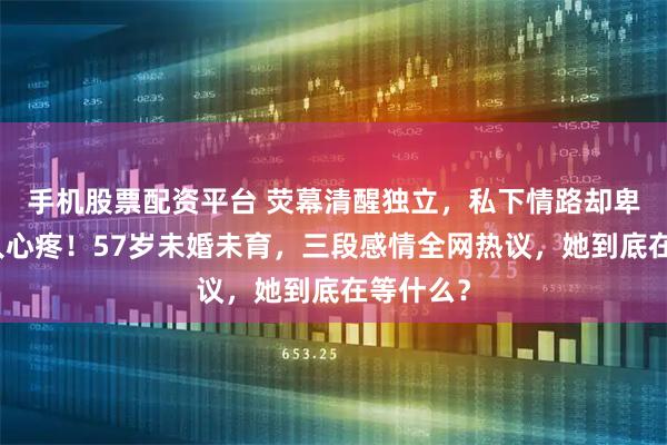 手机股票配资平台 荧幕清醒独立，私下情路却卑微到令人心疼！57岁未婚未育，三段感情全网热议，她到底在等什么？